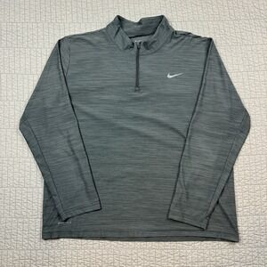 Nike 1/4 Zip Pullover Training Shirt Men XL Gray Long Sleeve Workout Run Gym